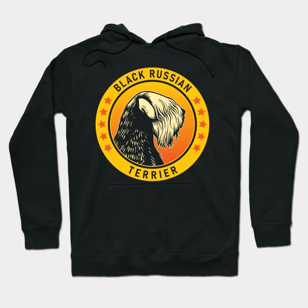 Black Russian Terrier Dog Portrait Hoodie by millersye